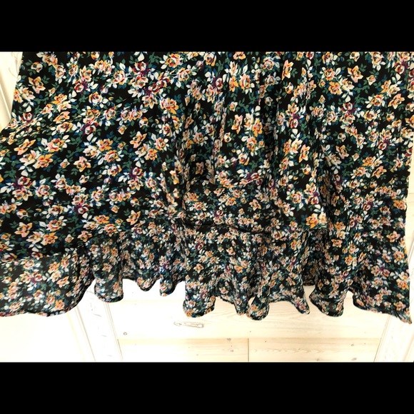 Floral Print Ruffle Hem Maxi Skirt - Picture 4 of 6
